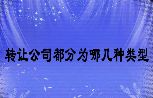 轉讓公司都分為哪幾種類型