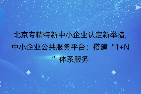 北京專精特新中小企業認定新舉措,中小企業公共服務平臺：搭建“1+N”體系服務